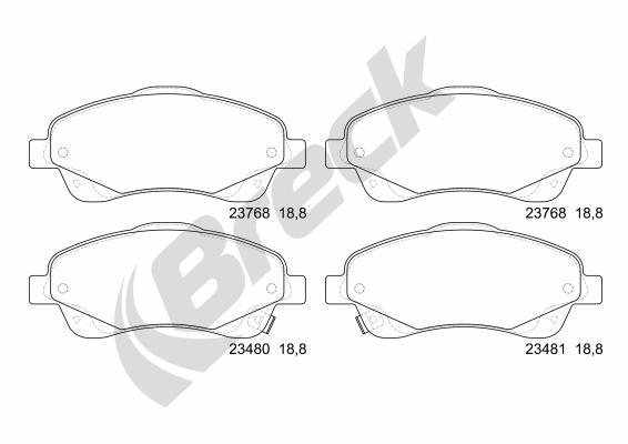 Set placute frana,frana disc 23768 00 701 10 BRECK